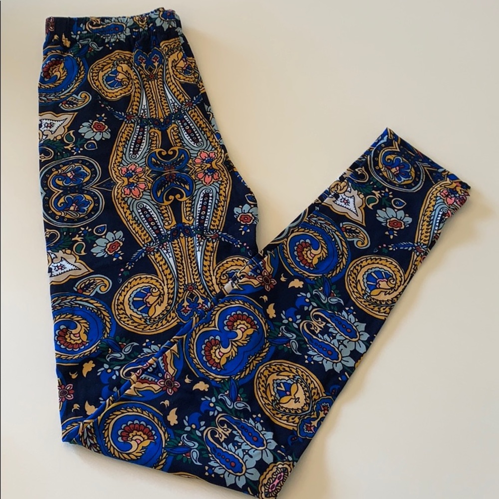 Black/Gold/White/Blue one Size Leggings
